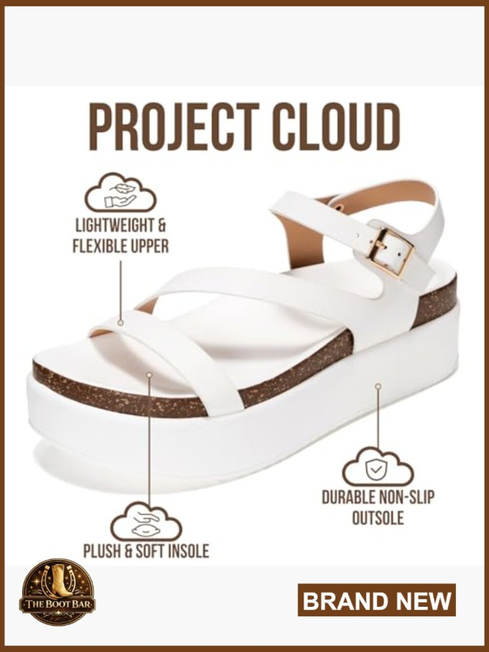 Wedge Platform Sandals with Adjustable Straps, Plush Soft Insole - Picture 2 of 6